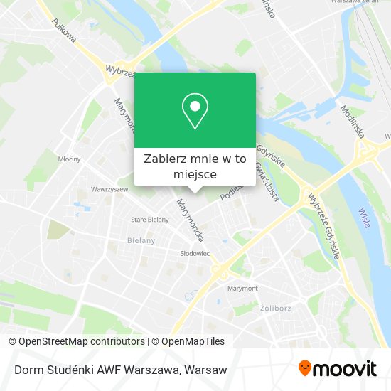 Mapa Dorm Studénki AWF Warszawa