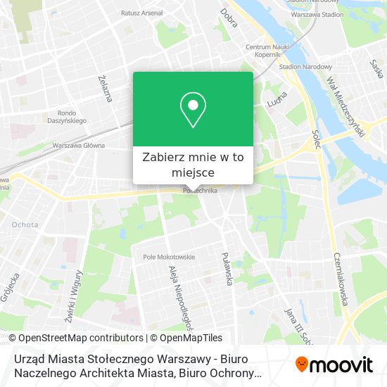 Mapa Urząd Miasta Stołecznego Warszawy - Biuro Naczelnego Architekta Miasta, Biuro Ochrony Środowiska,