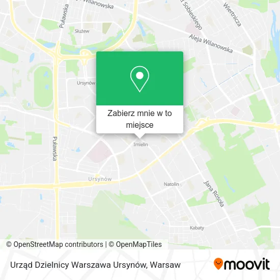 Mapa Urząd Dzielnicy Warszawa Ursynów
