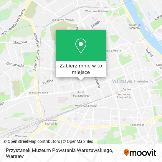 Mapa Przystanek Muzeum Powstania Warszawskiego