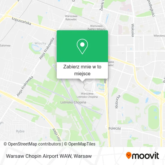 Mapa Warsaw Chopin Airport WAW