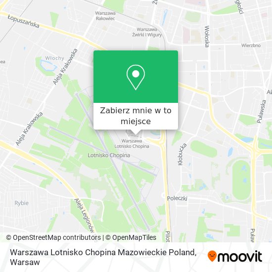 Mapa Warszawa Lotnisko Chopina Mazowieckie Poland