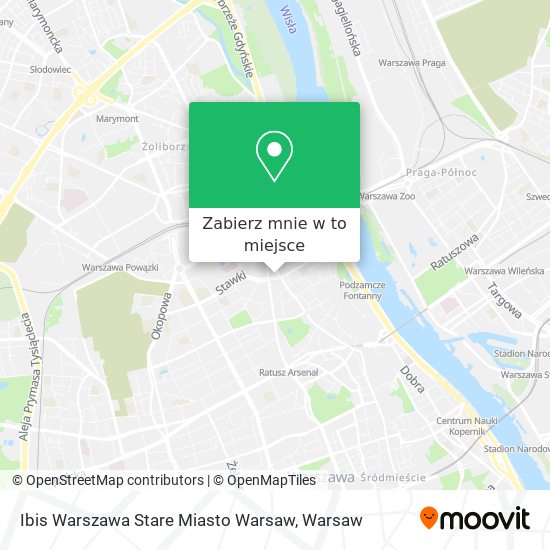 Mapa Ibis Warszawa Stare Miasto Warsaw