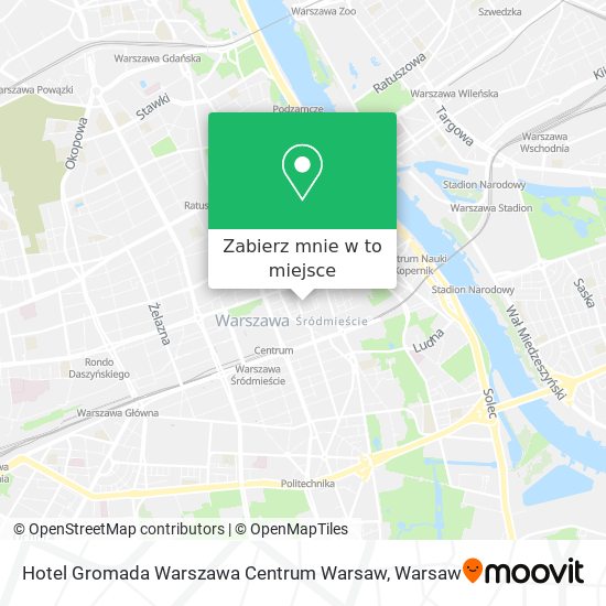 Mapa Hotel Gromada Warszawa Centrum Warsaw