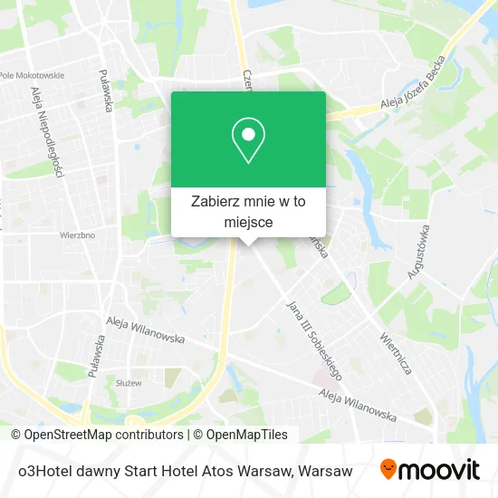 Mapa o3Hotel dawny Start Hotel Atos Warsaw