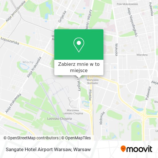 Mapa Sangate Hotel Airport Warsaw