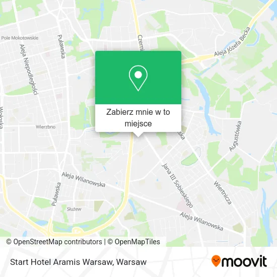 Mapa Start Hotel Aramis Warsaw