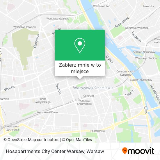 Mapa Hosapartments City Center Warsaw