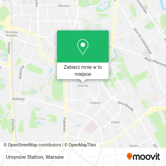 Mapa Ursynów Station