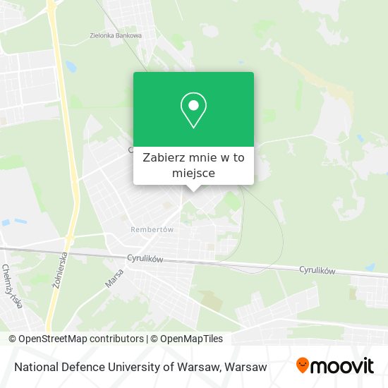 Mapa National Defence University of Warsaw