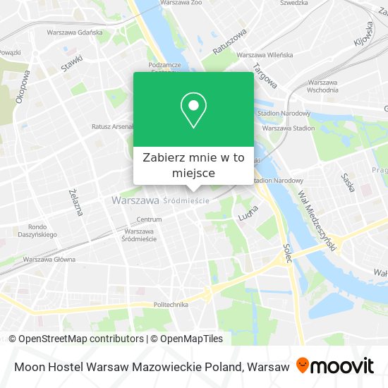 Mapa Moon Hostel Warsaw Mazowieckie Poland