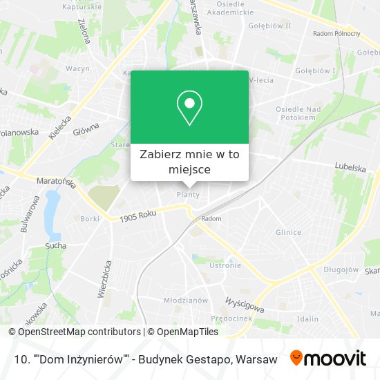 Mapa 10. ""Dom Inżynierów"" - Budynek Gestapo