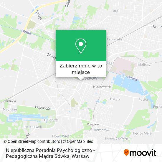 Mapa Niepubliczna Poradnia Psychologiczno - Pedagogiczna Mądra Sówka