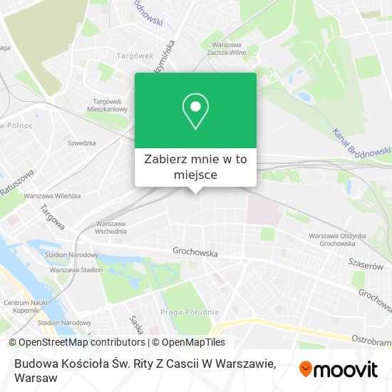 Mapa Budowa Kościoła Św. Rity Z Cascii W Warszawie