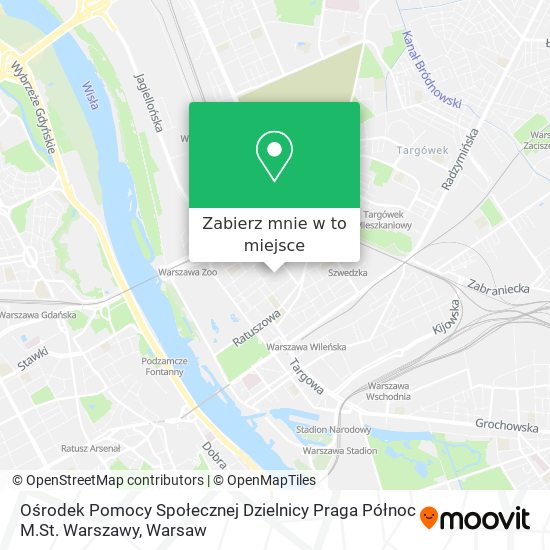 Mapa Ośrodek Pomocy Społecznej Dzielnicy Praga Północ M.St. Warszawy