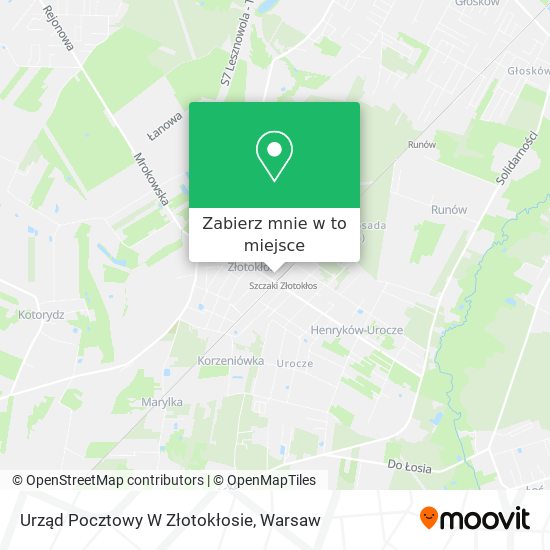 Mapa Urząd Pocztowy W Złotokłosie