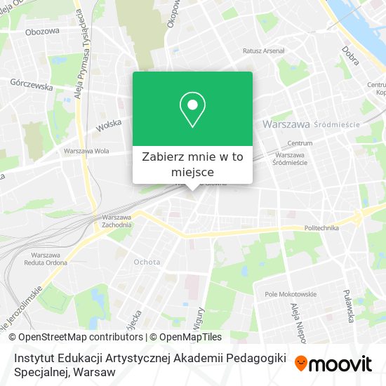 Mapa Instytut Edukacji Artystycznej Akademii Pedagogiki Specjalnej