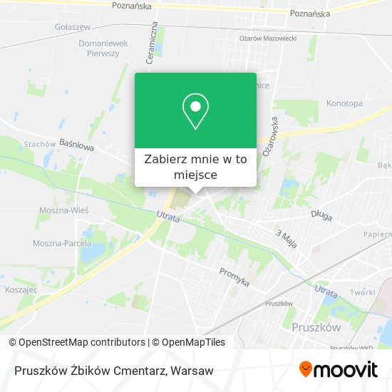 Mapa Pruszków Żbików Cmentarz