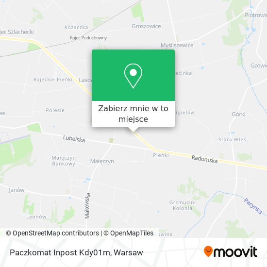 Mapa Paczkomat Inpost Kdy01m