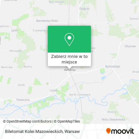 Mapa Biletomat Kolei Mazowieckich