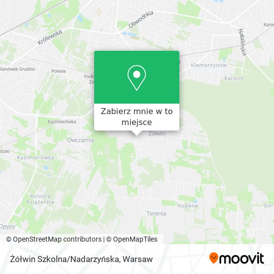 Mapa Żółwin Szkolna/Nadarzyńska