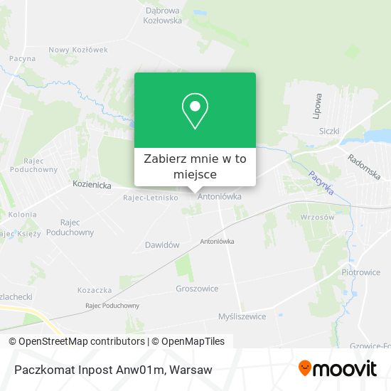 Mapa Paczkomat Inpost Anw01m