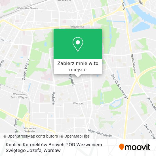 Mapa Kaplica Karmelitów Bosych POD Wezwaniem Świętego Józefa