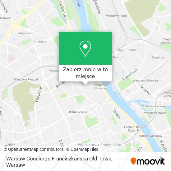 Mapa Warsaw Concierge Franciszkańska Old Town