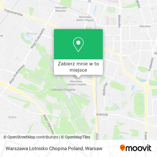 Mapa Warszawa Lotnisko Chopina Poland