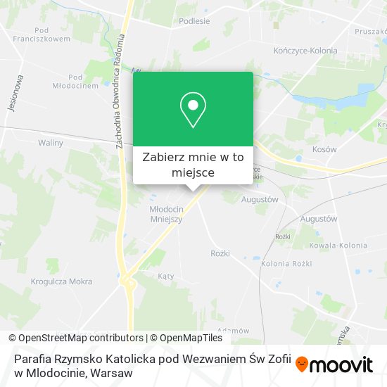 Mapa Parafia Rzymsko Katolicka pod Wezwaniem Św Zofii w Mlodocinie