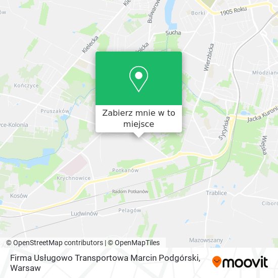 Mapa Firma Usługowo Transportowa Marcin Podgórski