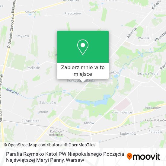 Mapa Parafia Rzymsko Katol PW Niepokalanego Poczęcia Najświętszej Maryi Panny