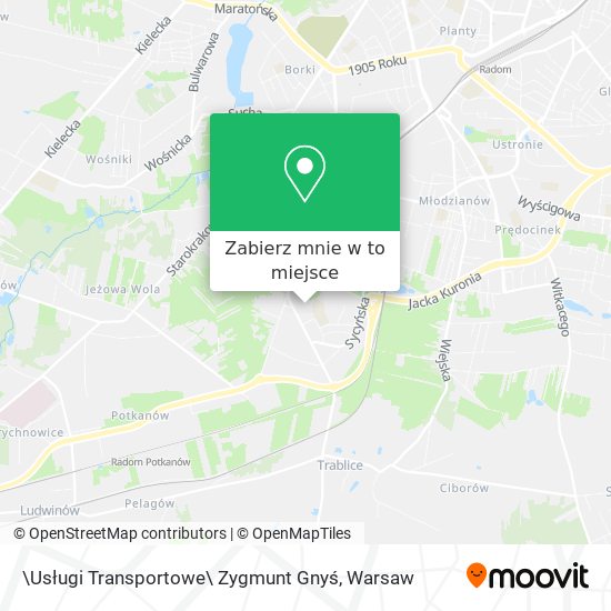 Mapa \Usługi Transportowe\ Zygmunt Gnyś