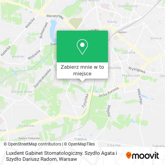 Mapa Luxdent Gabinet Stomatologiczny. Szydło Agata i Szydło Dariusz Radom