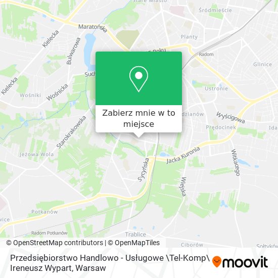 Mapa Przedsiębiorstwo Handlowo - Usługowe \Tel-Komp\ Ireneusz Wypart