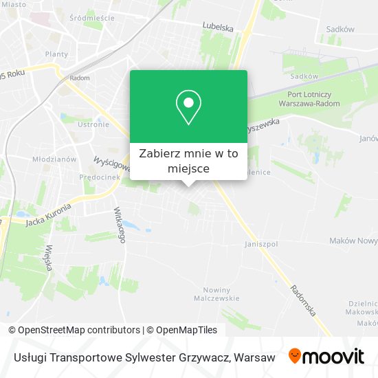 Mapa Usługi Transportowe Sylwester Grzywacz