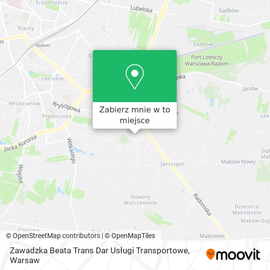 Mapa Zawadzka Beata Trans Dar Usługi Transportowe