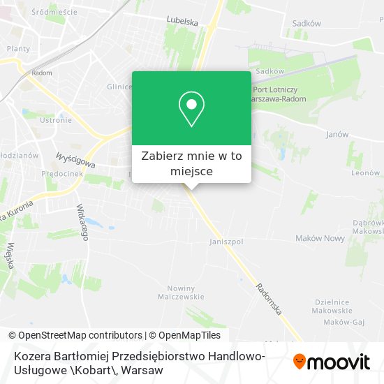 Mapa Kozera Bartłomiej Przedsiębiorstwo Handlowo-Usługowe \Kobart\