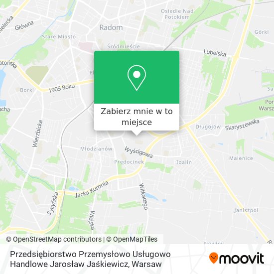 Mapa Przedsiębiorstwo Przemysłowo Usługowo Handlowe Jarosław Jaśkiewicz