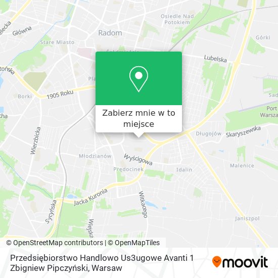 Mapa Przedsiębiorstwo Handlowo Us3ugowe Avanti 1 Zbigniew Pipczyński