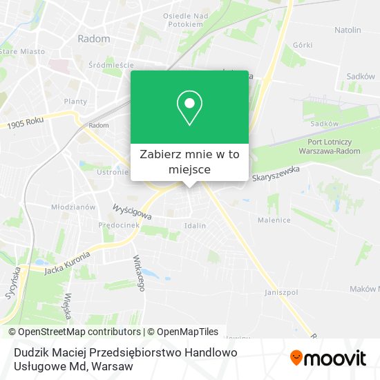 Mapa Dudzik Maciej Przedsiębiorstwo Handlowo Usługowe Md