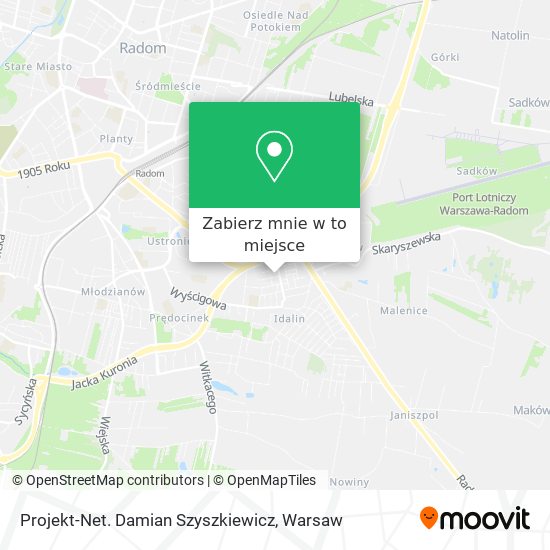 Mapa Projekt-Net. Damian Szyszkiewicz