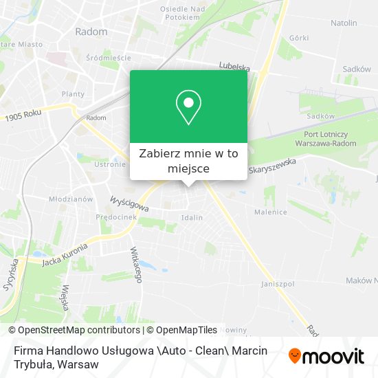 Mapa Firma Handlowo Usługowa \Auto - Clean\ Marcin Trybuła