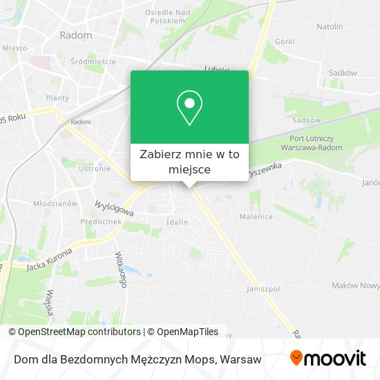 Mapa Dom dla Bezdomnych Mężczyzn Mops