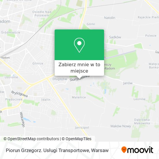 Mapa Piorun Grzegorz. Usługi Transportowe