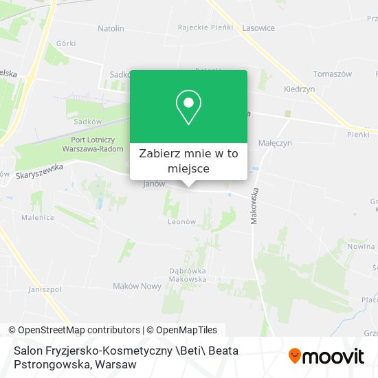 Mapa Salon Fryzjersko-Kosmetyczny \Beti\ Beata Pstrongowska