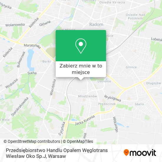 Mapa Przedsiębiorstwo Handlu Opałem Węglotrans Wiesław Oko Sp.J