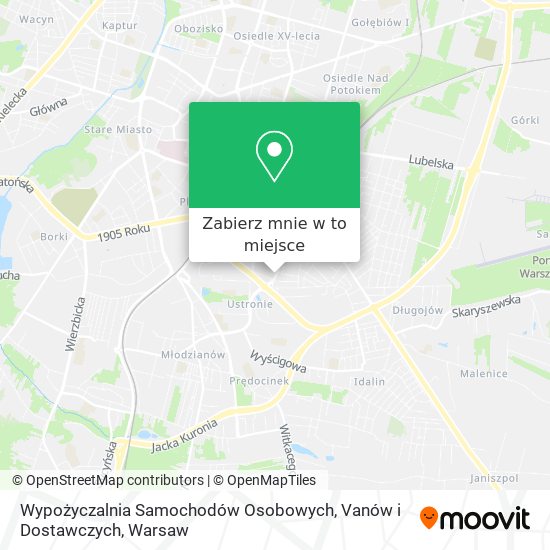 Mapa Wypożyczalnia Samochodów Osobowych, Vanów i Dostawczych