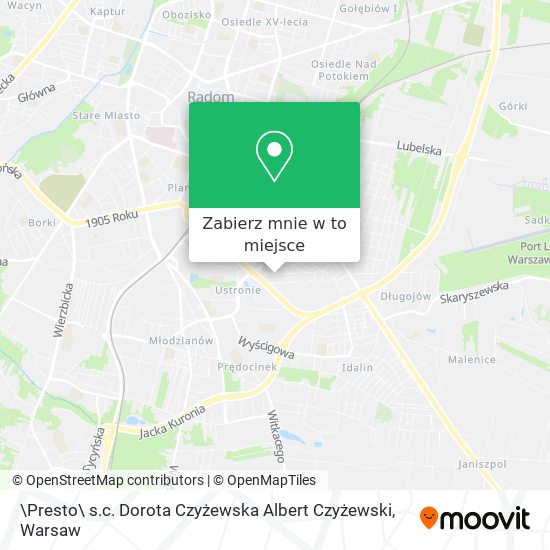 Mapa \Presto\ s.c. Dorota Czyżewska Albert Czyżewski