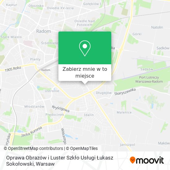 Mapa Oprawa Obrazów i Luster Szkło Usługi Łukasz Sokołowski